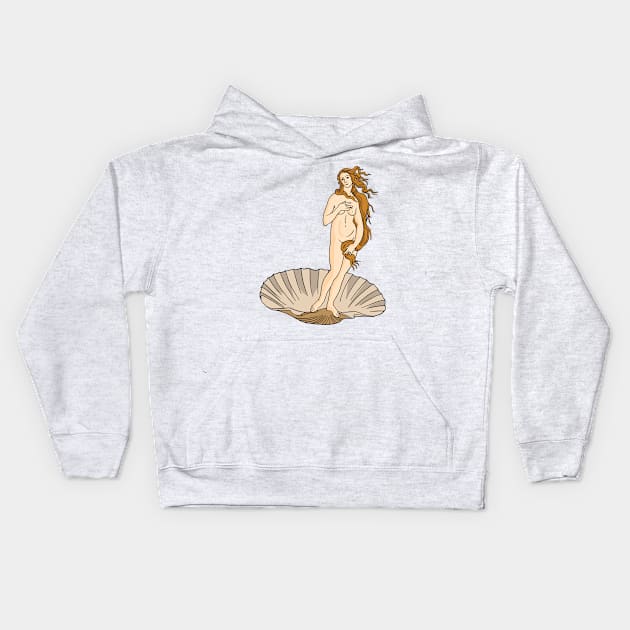 The Birth of Venus Sandro Botticelli Illustration Kids Hoodie by murialbezanson